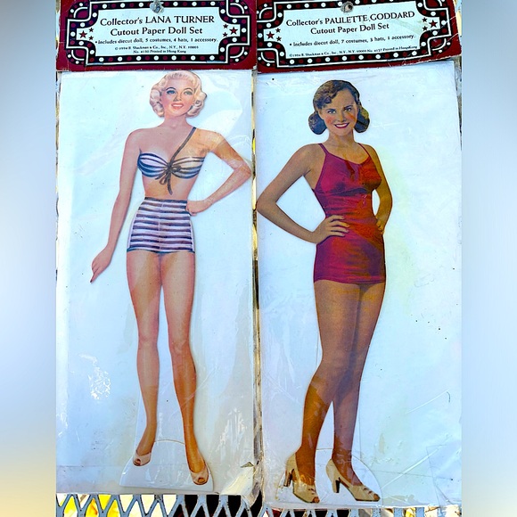 Vintage 1993 Movie Star Cutout Paper Doll Set/2 Lana Turner,Paulette Goddard - Picture 3 of 15